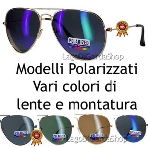 Occhiali da sole polarizzati antiriflesso uomo donna modello a goccia multicolor - Foto 1 di 7
