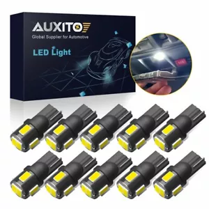 10 x White LED T10 194 168 W5W Interior Map Car Trunk License Plate Light Bulbs - Foto 1 di 16