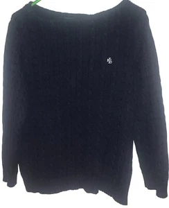Ralph Lauren Petite Polo Pullover Strickjacke Zopfmuster Damen Blau Gr. Large - Bild 1 von 7