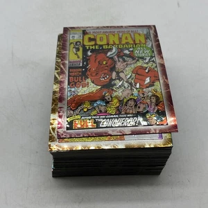 1996 COMIC IMAGES CHROMIUM CONAN GLI ANNI DELLA MARVEL SET 69/90 CARTE COMPLETO - Foto 1 di 8