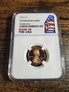2007-S 1C LINCOLN CENT NGC PF 69 RD ULTRA CAMEO Flag Holder - Picture 1 of 2