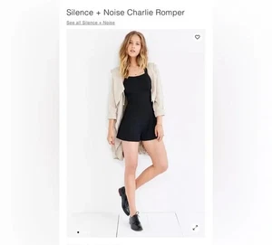 SILENCE + NOISE Women size S Black Charlie Romper Cris-Cross Open Back - Picture 1 of 13