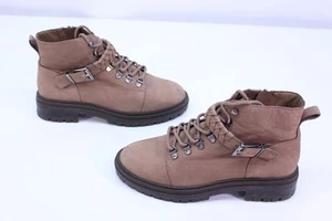 Vince Camuto Bindelia Women Hiking 8M Boots Brown Lace VC Ankle Nubuck Zip 38½ - Picture 1 of 19
