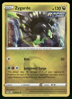 Zygarde 118/203 Holo Rare Holo SWSH07: Evolving Skies NM - Image 1 of 2