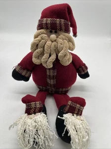 Vintage Old World Style Santa Claus Doll Plush Fleece W/santa Slippers 18” - Picture 1 of 9