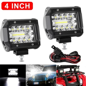 Kit de conducción antiniebla combinado de punto de inundación vainas de barra de luz de trabajo LED de 4" ATV todoterreno con cableado - Imagen 1 de 24