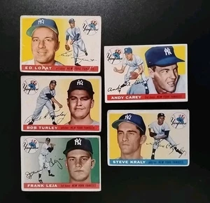 1955 Topps Starter Lo t- 5 Different Cards - All New York Yankees - Picture 1 of 6