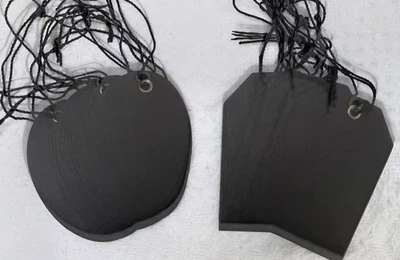 20 Chalkboard Tags 3 Inches Long - Tag Shape and Round Corded Tags - Image 1 of 3