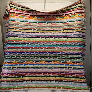 Coperta vintage all'uncinetto multicolore afgana 52X52" circa maglia stretta - Foto 1 di 4