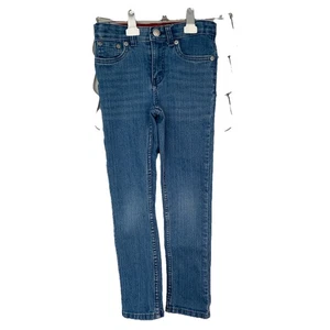 Levi's 511 Kids Straight Blue Jeans Stretch Adjustable Waist Size 7 Reg Cotton - Picture 1 of 16