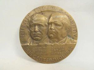 Antique Whitall Tatum Glass Co. New Jersey NJ Bronze Medallion 1836 - 1936 - Picture 1 of 2