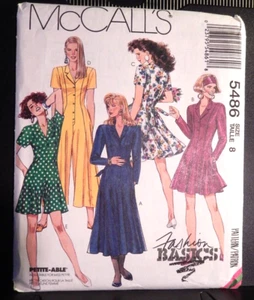 McCall's 5486 misses' dress and jumpsuit pattern size 8 uncut - Picture 1 of 2