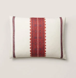 Ralph Lauren Mirabelle Leason Cream Red Decorative Throw Pillow $185 - Picture 1 of 7