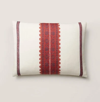 Ralph Lauren Mirabelle Leason Cream Red Decorative Throw Pillow $185 - Image 1 of 4