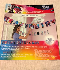 Trolls World Tour Happy Birthday Jumbo Letter Banner Kit - Picture 1 of 2