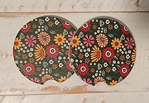 Boho Keramik Auto Untersetzer (olivgrün) - Bild 1 von 1