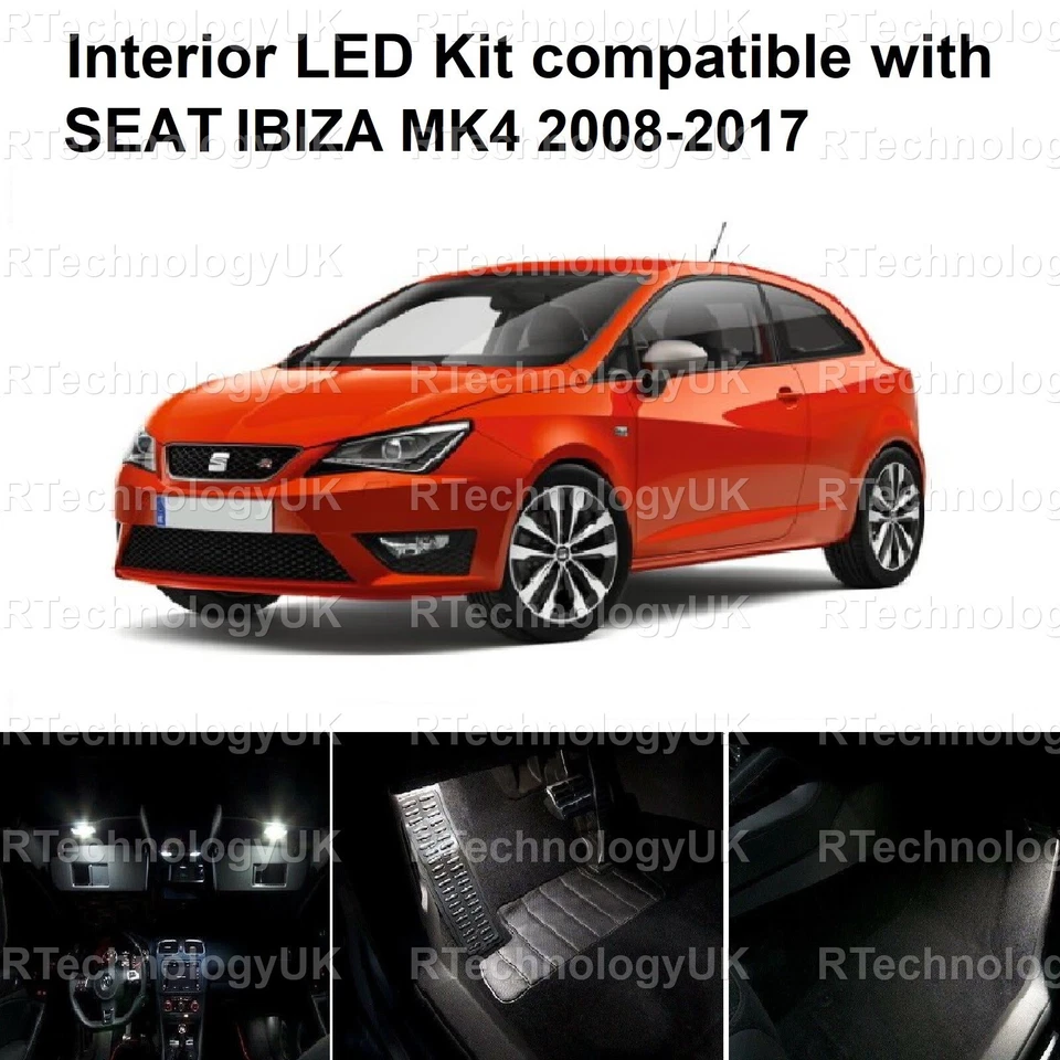 PREMIUM INTERIOR WHITE LED LIGHT KIT compatible with SEAT IBIZA MK4 2008-2017 - Image 1 of 1