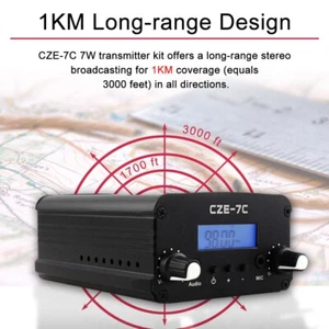 Fmuser 7W stereo pll fm transmitter for radio broadcast station with antenna - Zdjęcie 1 z 10