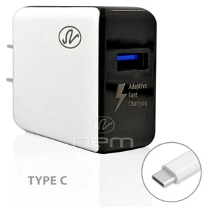 2.1 A Wall Travel AC Home Charger Adapter with USB Type-C Data Sync White Cable - Picture 1 of 4