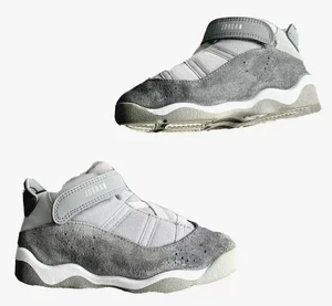 AIR JORDAN 6 RINGS SUEDE/PATENT LEATHER GREY/WHITE (TODDLERS) SIZE 10C - Picture 1 of 8
