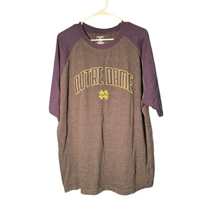 Notre Dame Baseball Tee 3/4 Sleeve Shirt Blue Gray Gold Pro Edge Size XL Mens - Picture 1 of 3