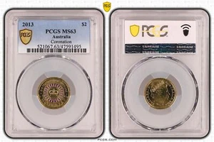 Australia 2013 Coronation Two Dollars $2 Coloured Coin PCGS MS63 #1495 - Picture 1 of 1
