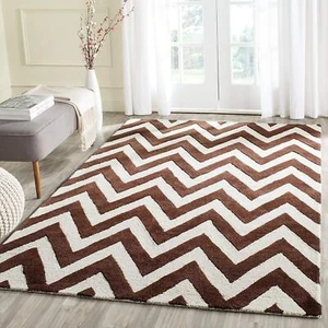 Brown Wool Blend For HallHand Tufted Modern Handmade Carpets & Rugs Bedroom Set - Picture 1 of 3