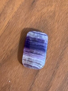 Natural Purple Fluorite Pendant, Large Genuine Gemstone Rectangular Pendant - Picture 1 of 13
