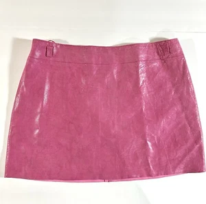 Vintage Express Skirt Juniors 13/14 Women's L Pink Leather Mini Y2K Barbie Boho - Picture 1 of 7