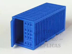 SW Réplicas HO Escala 220-1102: 20' CONTENEDOR DE CARGA - PUERTA IZQUIERDA ABIERTA - AZUL - Imagen 1 de 1