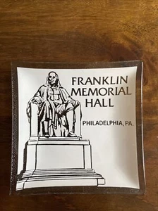 RARE Vintage Antique Franklin Memorial Hall Philadelphia, PA. Glass Ash Tray - Picture 1 of 2