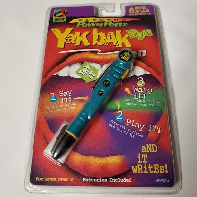 Nueva grabadora de voz Yak Bak de colección reproducción sonido juguete tinta pluma Warpr Warp 1996  Foto 1 de 4