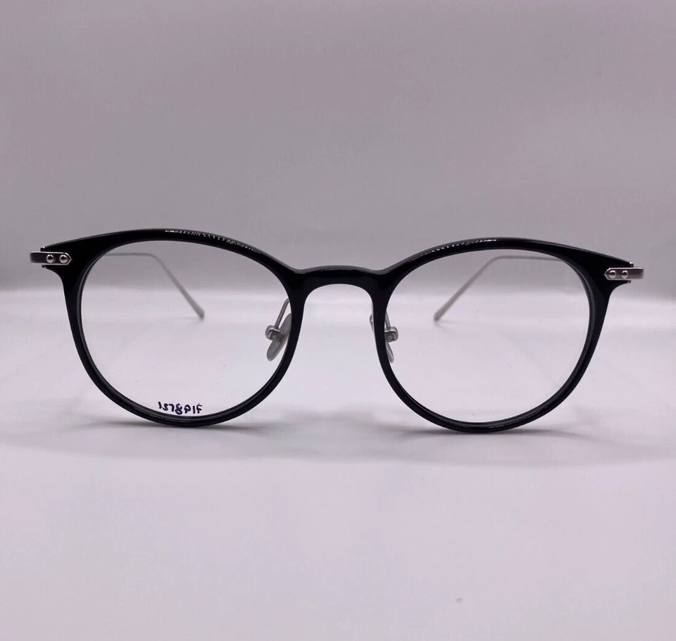 Linda Farrow LF03C2 5704 Negro Plata Marco Redondo Hecho a Mano 48-20-143 Foto 1 de 4