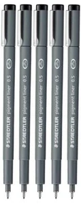0.5 mm Pigment Liner Fineliner Sketching Drawing Drafting Pens Pack of 5 - Picture 1 of 1