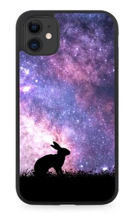 Rabbit Rubber Phone Case Phone Case Rabbits Bunny Bunnies Space Stars i191 - Picture 1 of 2
