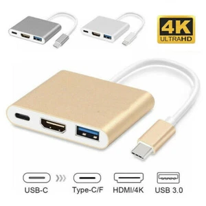 USB-C Type C to 4K HDMI HDTV Cable Adapter For Samsung Galaxy S8 S9 Macbook - Photo 1 sur 15