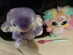 Dan Dee lila Häschen (7,5") und mehrfarbiges Einhorn mit Stab, gebraucht - Bild 1 von 2