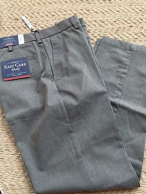 Croft & Barrow Men Straight Fit Easy Care Gray Khaki Size 31x32 Flat Front,Cotto - Image 1 of 4
