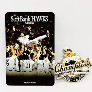 Japanese Softbank Hawks 2014 Pin Badge Nippon Champions Baseball Fukuoka Japan - Picture 1 of 11