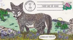 NEAL FAIRCLOTH NF HAND PAINTED FDC - AFRICAN VIOLET L.E. #9/40  L@@K! - Picture 1 of 1
