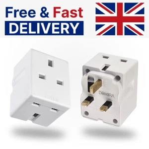 DOMIRA 3-Way 3-Pin Power Adapter Multi-Socket 13A Plug Double Plug Adapter UK - Picture 1 of 11