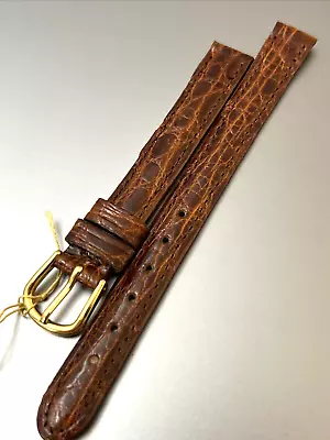 DeBeer PARIS 10 x 10 Watch Strap Genuine Crocodile Havana Brown Shiny Handmade - Image 1 of 4