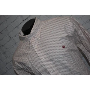 Brooks Brothers Dress Shirt Mens 2XL Slim Fit Non-Iron Cotton Pink Striped - Picture 1 of 6