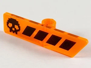 571 LEGO Part 65191pb02 Minifigure, Utensil Gameplayer Label - Trans-Neon Orange - Picture 1 of 1