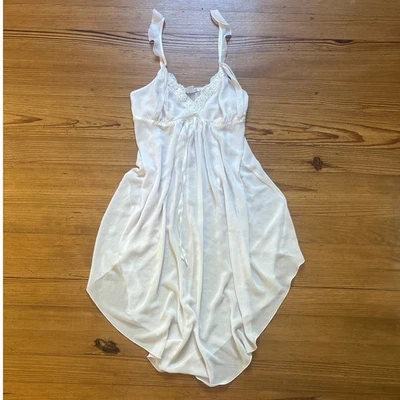 Linea Donatella Vestido Rosa Claro Manga Volantes Encaje Alto Bajo Transparente Sin Mangas TALLA M Foto 1 de 4