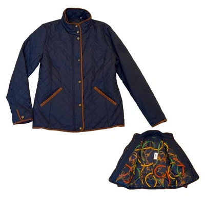 Ralph Lauren Chaqueta Acolchada Parche Cresta Gamuza A Presión Cinturón-Hebilla S Foto 1 de 4