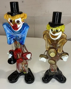 Antiker Vintage Murano Clown aus mundgeblasenem Glas aus Italien 2 Stück - Bild 1 von 21