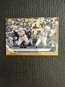 Tarjeta Aaron Judge / Shohei Ohtani 2025 MLB Topps AHORA 353 lámina de oro paralelo 14/50 - Imagen 1 de 3