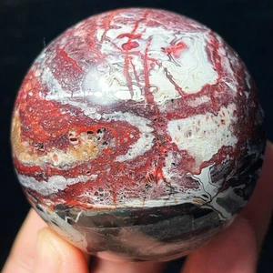 TOP 283G Natural Crazy Agate sphere Crystal Stone Collection L7014 - Picture 1 of 10