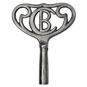 Victorian BADISCHE Uhrenfabrik Clock Key - Fits 4.5mm Pegs  Antique Key ref.k664 - Picture 1 of 5